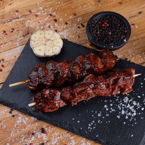 Beef kebab black garlic